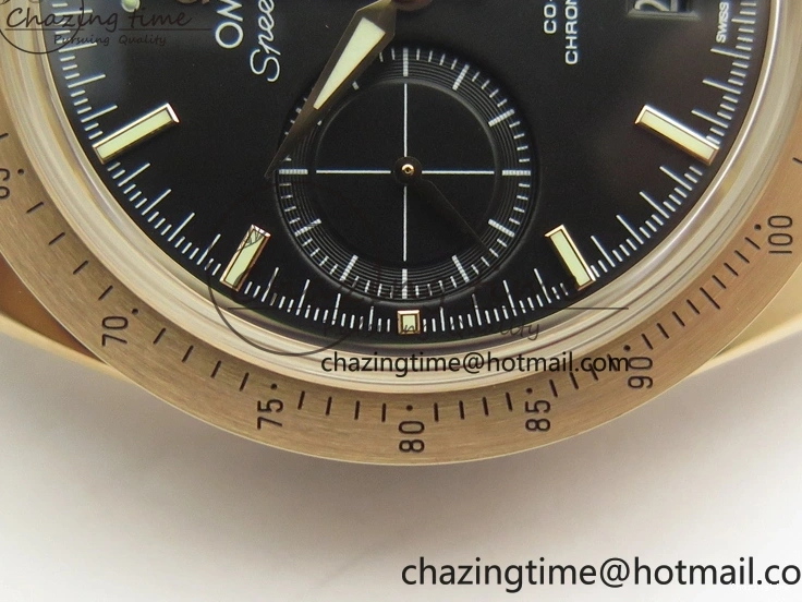0817 Speedmaster ’57 Co-Axial RG OMF 1:1 Best Edition Black Dial On RG Bracelet A9300 (Free Leather Strap) MoistureWicking 8070